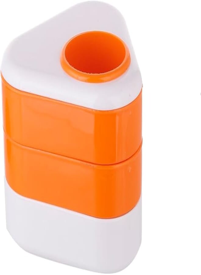 3A DG-6913 Plastic 3 Drawer Triangle Pen Holder 9X10X9 CM - White and Orange